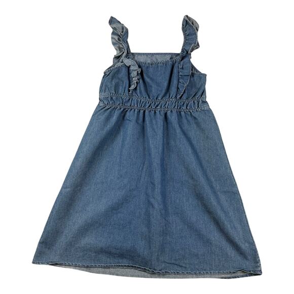 Derek Heart Girls’ Denim Ruffle Strap Dress – Size 10/12 - Picture 2 of 6